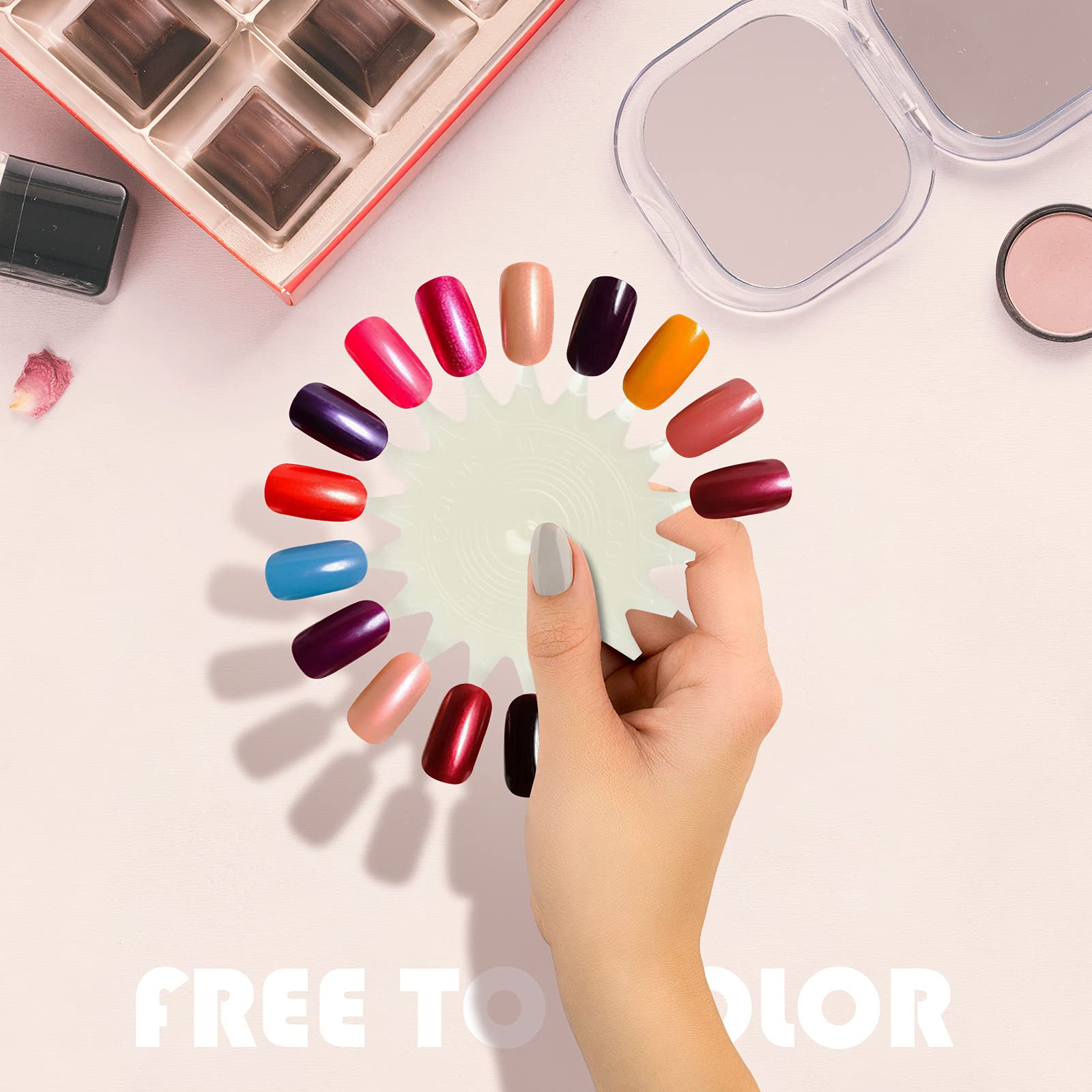 ONNPNN 30-Piece Nail Polish Display Stand - Sunflower Design Nail Art Practice Wheel with 18 Color Palette for Salon & Home Manicure | DIY Nail Painting Models & Professional Training Tool