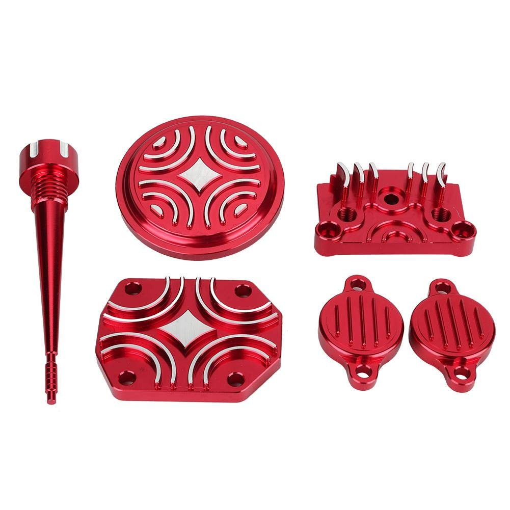 Aluminum Engine Dress Up Cover Kit for Pit Dirt Bike - Red Anodized Motorcycle Accessories for Off-Road Racing & Trail Riding