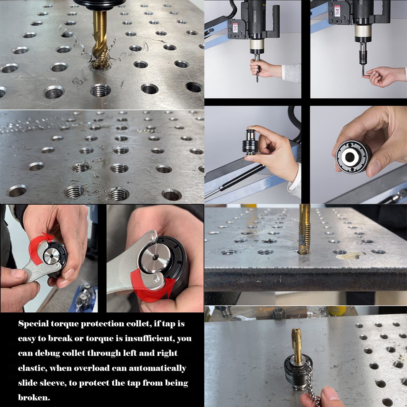 M3-M12 Pneumatic Tapping Machine 400RPM - 360° Universal Air Tapping Tool for Metal, Wood & Mold Work | Factory, Workshop & DIY Projects