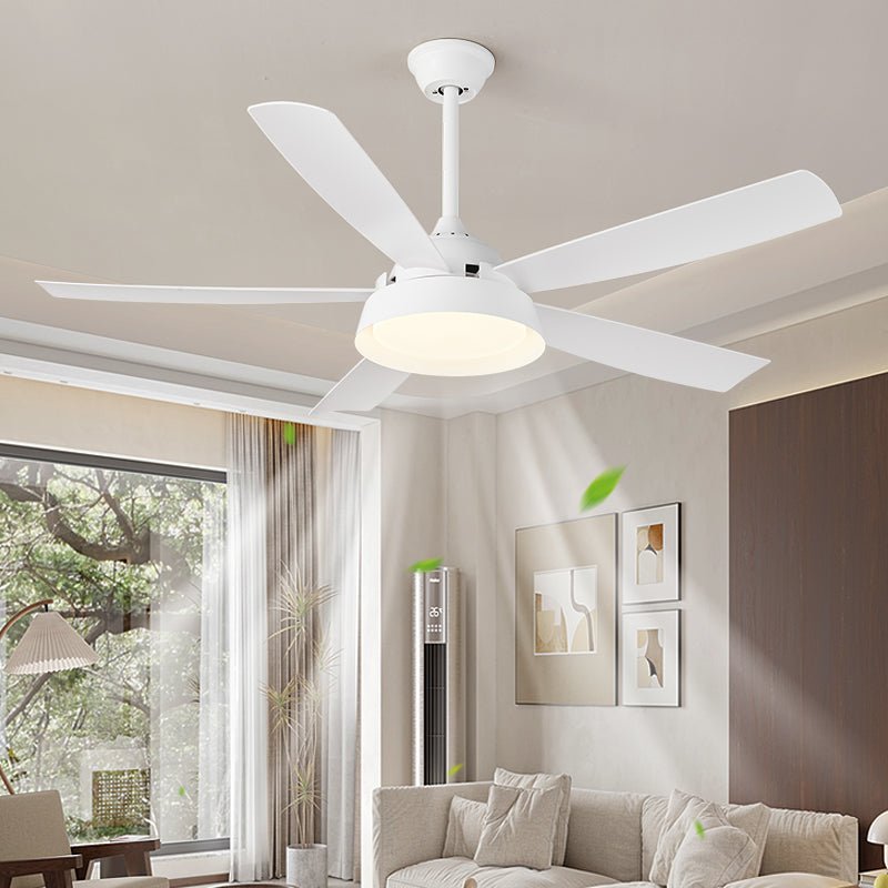 Elysian Ceiling Fan with Light Kit - 52 Inch Modern Flush Mount Fan - Quiet Reversible Motor - Energy Efficient LED Light - Perfect for Bedroom, Living Room & Home Office