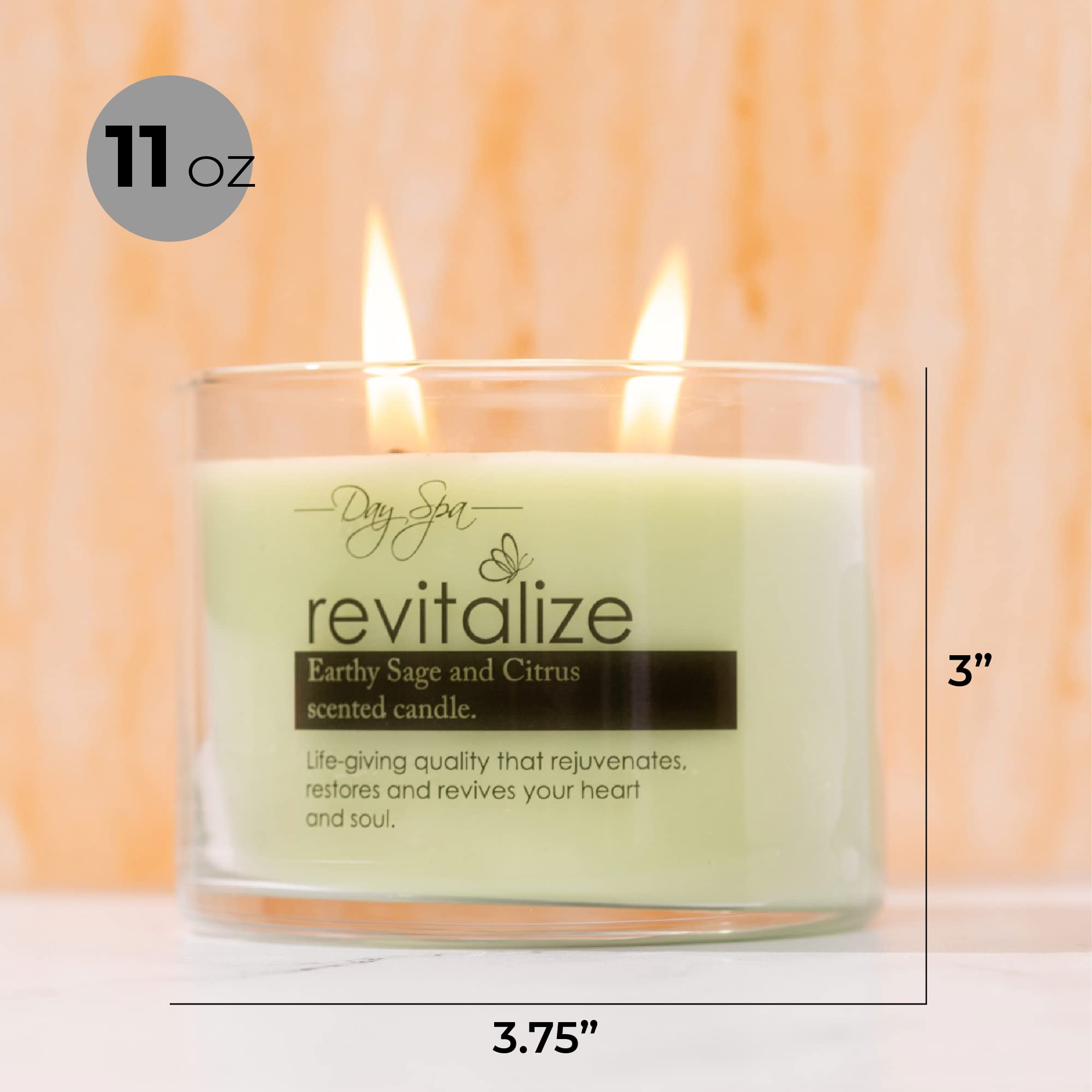 Revitalizing Scented Soy Candle - 11oz Long-Lasting 55 Hours Burn Time, Spa Relaxation Aromatherapy Gift for Women - Perfect for Birthday, Home Decor, Meditation & Stress Relief