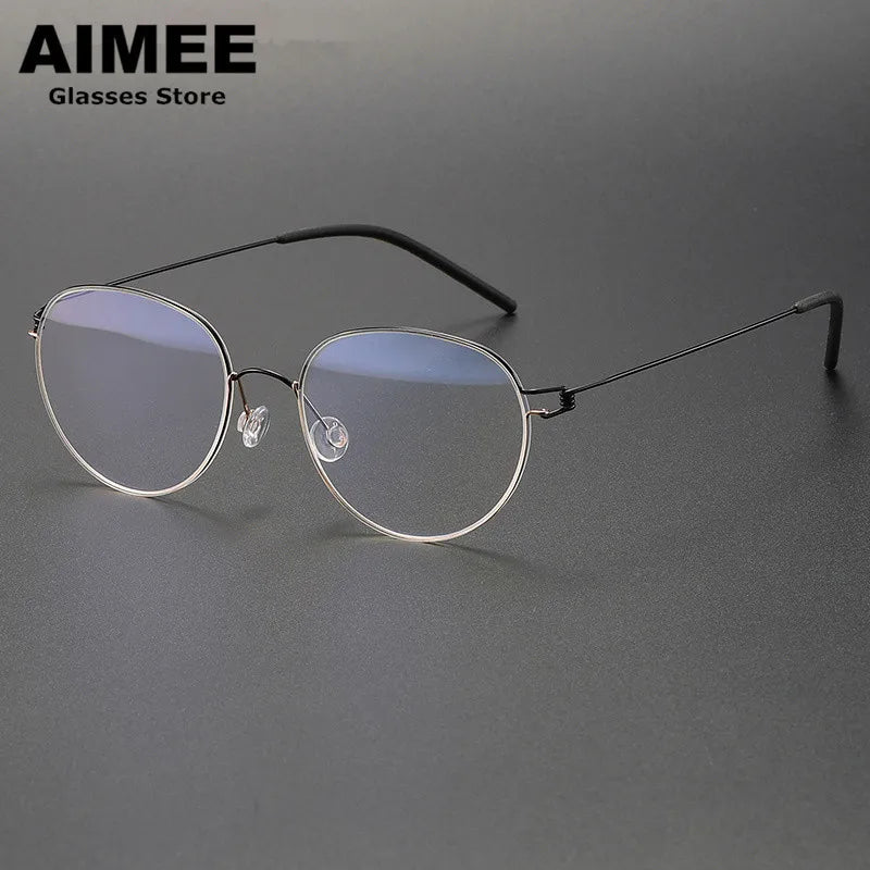 Unisex Titanium Eyeglasses 4352 - Lightweight Full Rim Oval Round Screwless Frame for Men & Women | Perfect for Reading, Computer Use, and Everyday Wear