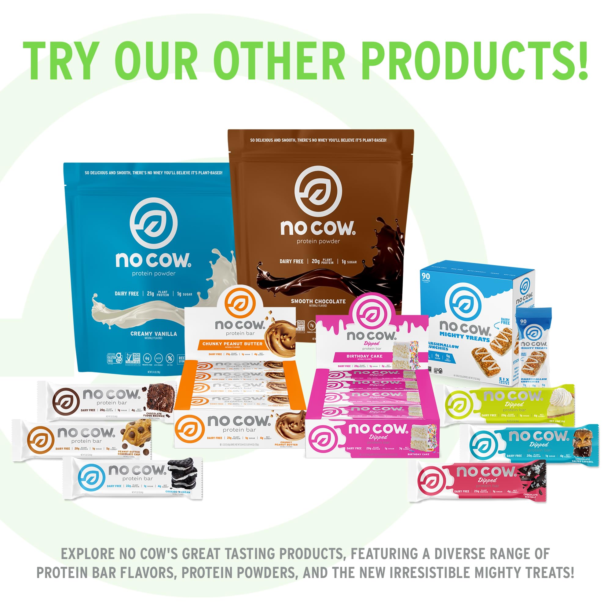 No Cow Vegan Protein Powder - Vanilla Flavor, 21g Plant-Based Protein | Dairy Free, Soy Free, Sugar Free, Keto & Gluten Free | Non-GMO, Kosher Certified | 1.74lb Recyclable Bag | Perfect for Post-Workout Recovery & Healthy Smoothies