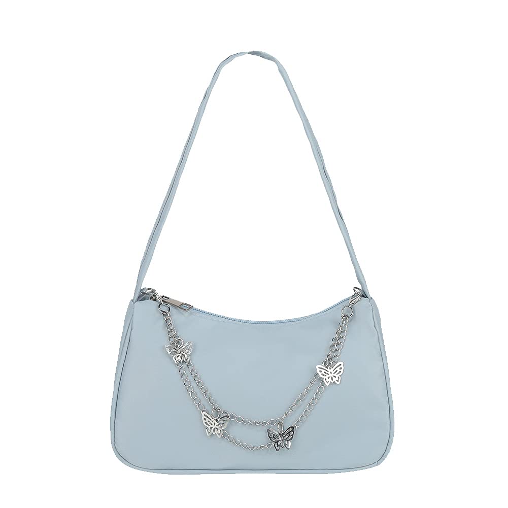 Elegant Women's Butterfly Chain Shoulder Bag - Pure Color Casual Crossbody Purse for Ladies, Small Hobo Handbag for Daily Use, Work, Shopping & Evening Out