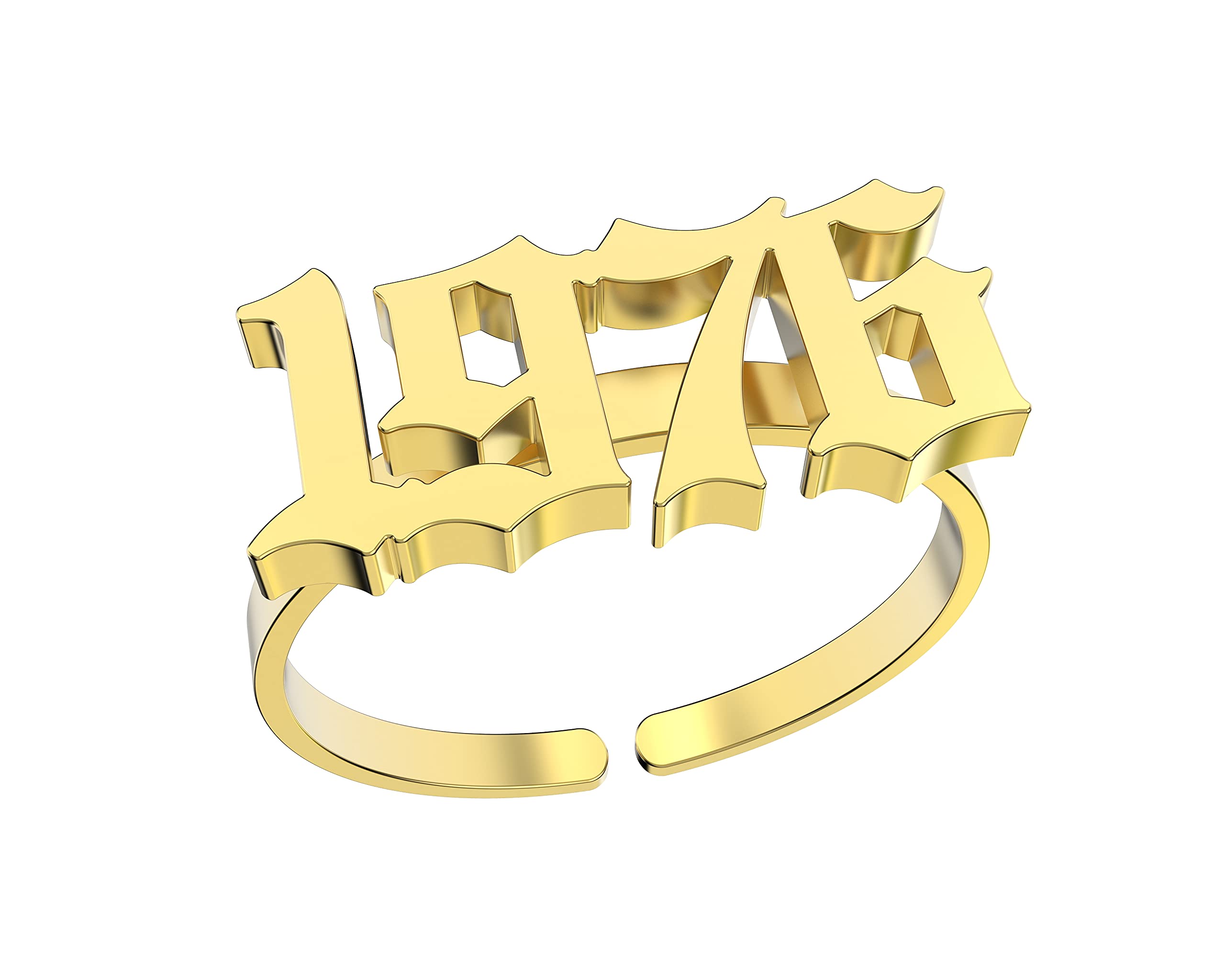 Haobase Stainless Steel Birth Year Rings for Women & Men - Adjustable Gold Wedding Band Jewelry - Perfect for Anniversaries, Engagements & Everyday Wear
