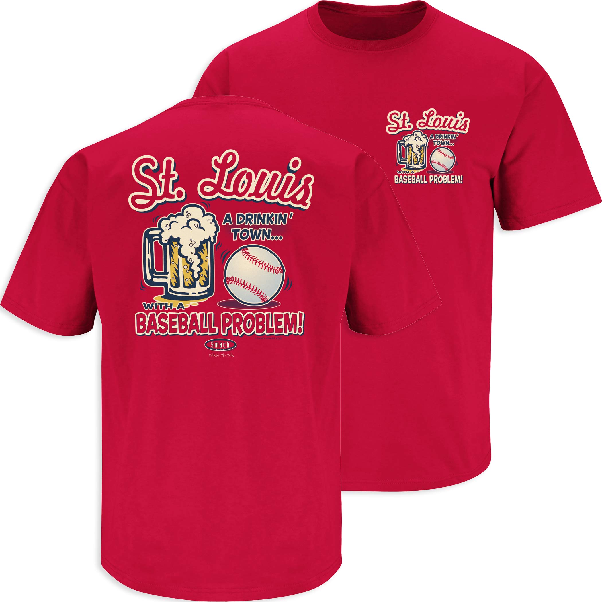 St. Louis Cardinals Baseball Fan T-Shirt - 'A Drinking Town with a Baseball Problem' Funny Red Tee (S-5XL) - Perfect for Game Day, Tailgating & Baseball Lovers