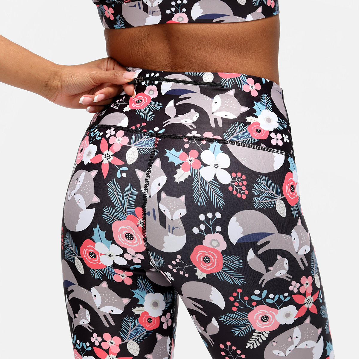 Foxy Floral Capri Pants - Women's Stylish Printed Summer Yoga Pants for Casual Wear, Workout & Lounge - Trendy High Waist Leggings