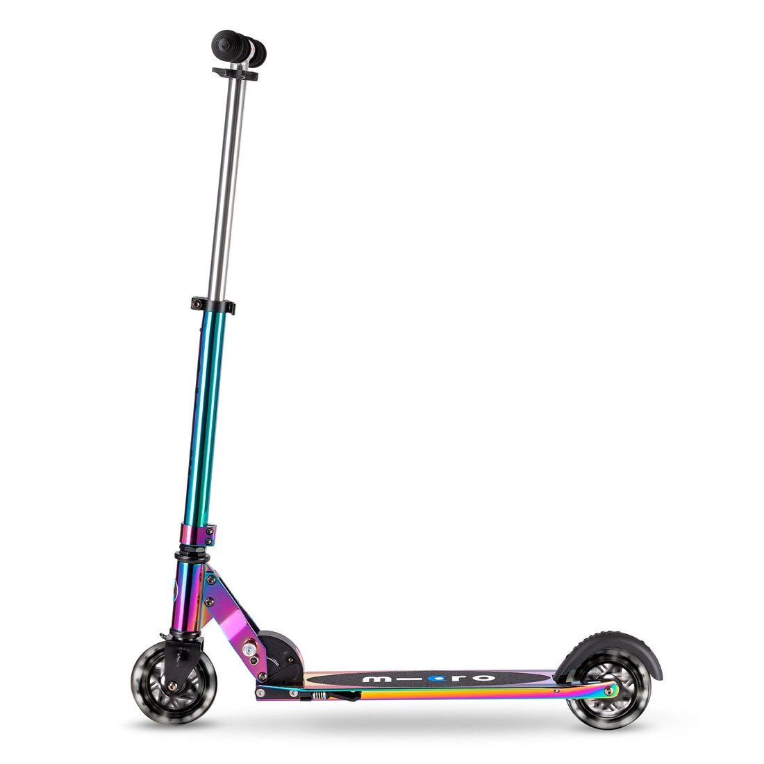 Micro Sprite Kids LED Scooter with Neochrome Finish - 3 Wheel Light Up Kick Scooter for Boys & Girls Ages 5-12 - Fun Outdoor Ride-On Toy for Park, Neighborhood & Sidewalk Adventures