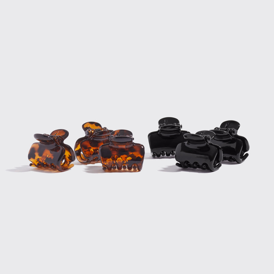 Eco-Friendly Recycled Plastic X Small Claw Clips - 6 Pack for Hair Styling, DIY Crafts & Organizing - Perfect for Kids, Teens and Adults