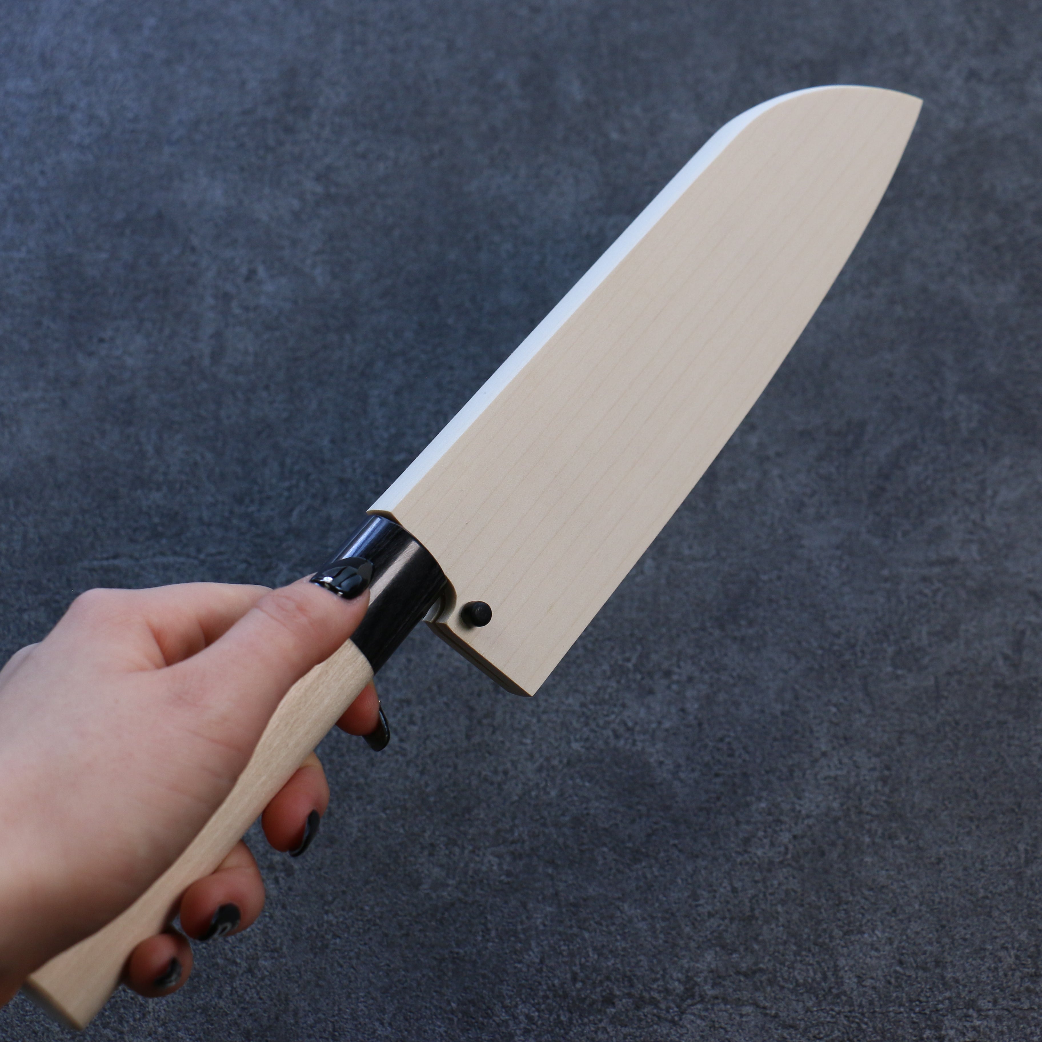 Premium 165mm Santoku Knife Sheath - Magnolia Wood & Plywood Pin - Perfect for Kitchen Storage, Travel, and Gift Giving
