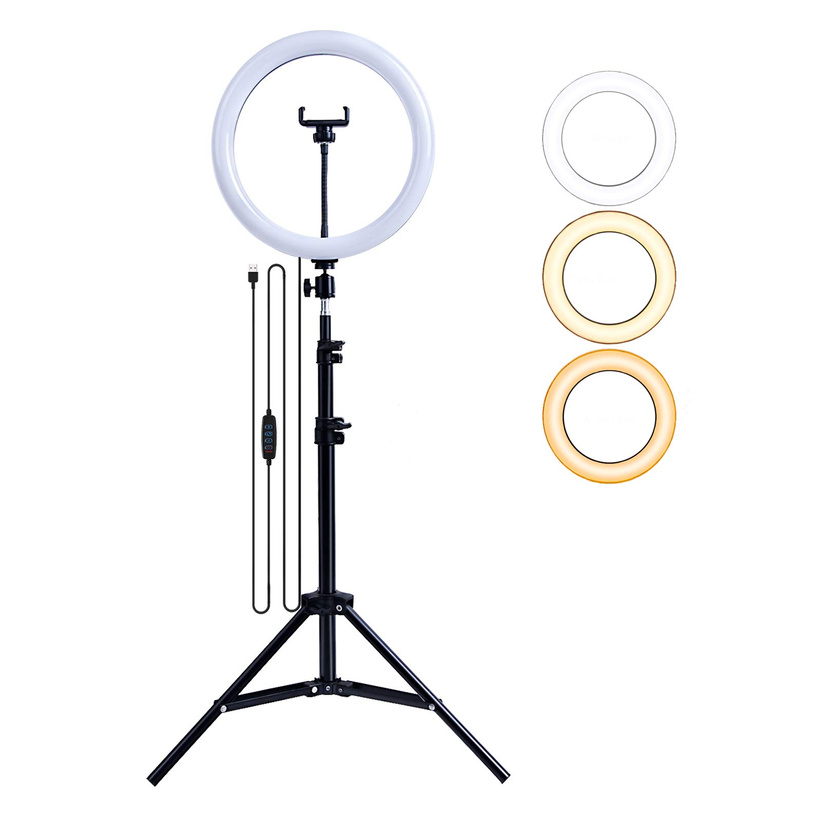 10-Inch Ring Light with Extendable Tripod & Phone Holder - Perfect for Live Streaming, YouTube Videos, Selfies, and Photography - Includes Remote for Easy Control (Ideal for Content Creators, Vloggers, and Social Media Influencers)