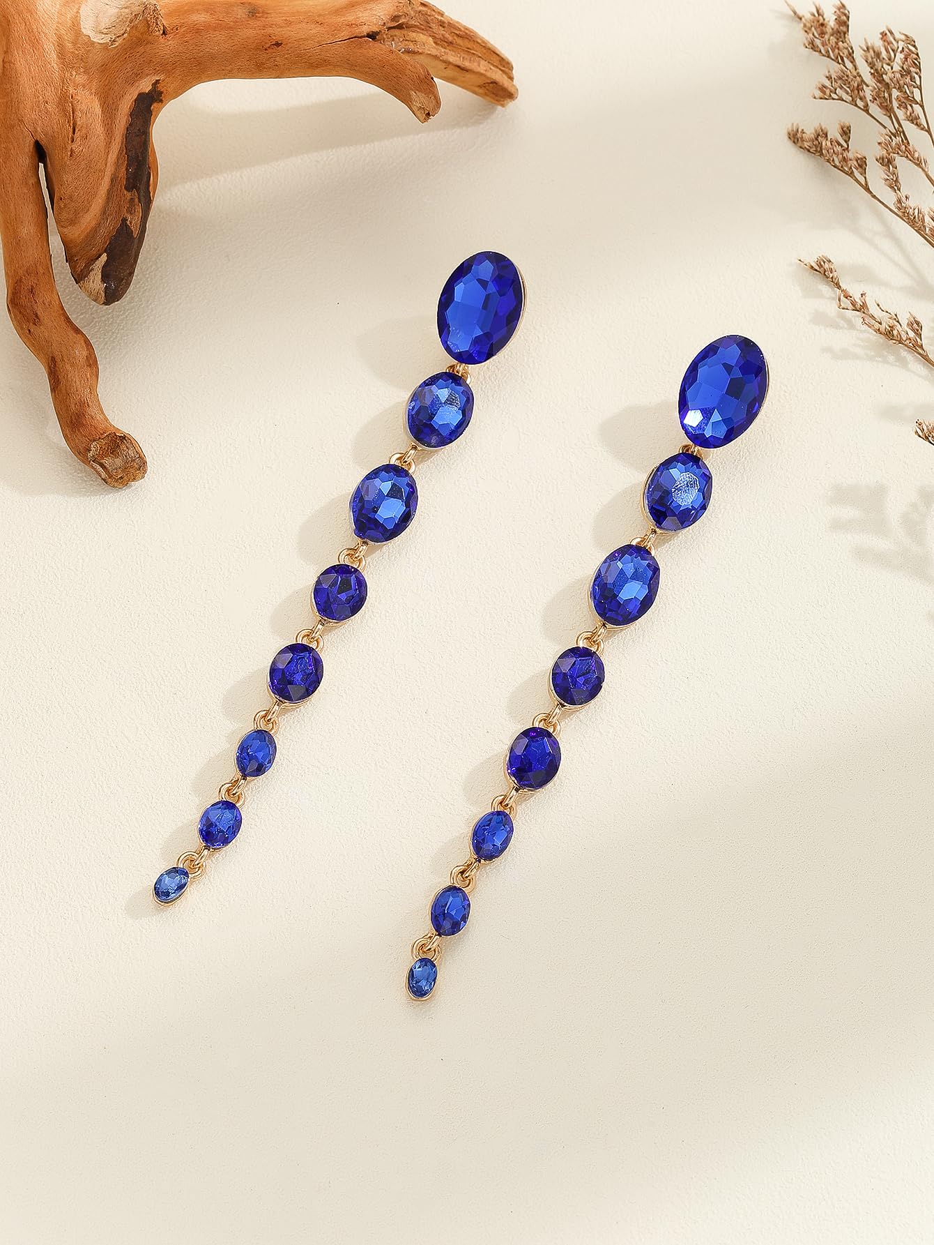 CZ Linear Drop Earrings for Women - 4.5