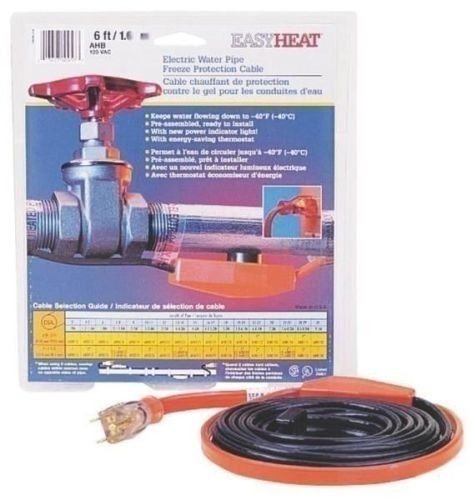 AHB-124 24-Foot Pipe Heating Cable Kit - Easy Heat Self-Regulating Heat Tape for Freeze Protection - Ideal for Water Pipes, Roofs & Gutters in Cold Climates