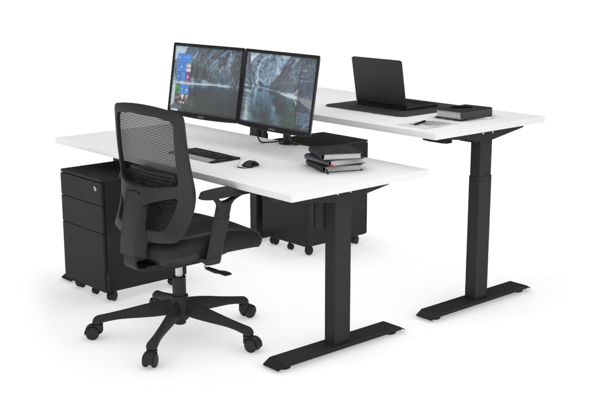 Just Right Height Adjustable 2 Person Workbench [47.2'' x 27.6''] - Perfect for Garage, Workshop & Office Collaboration