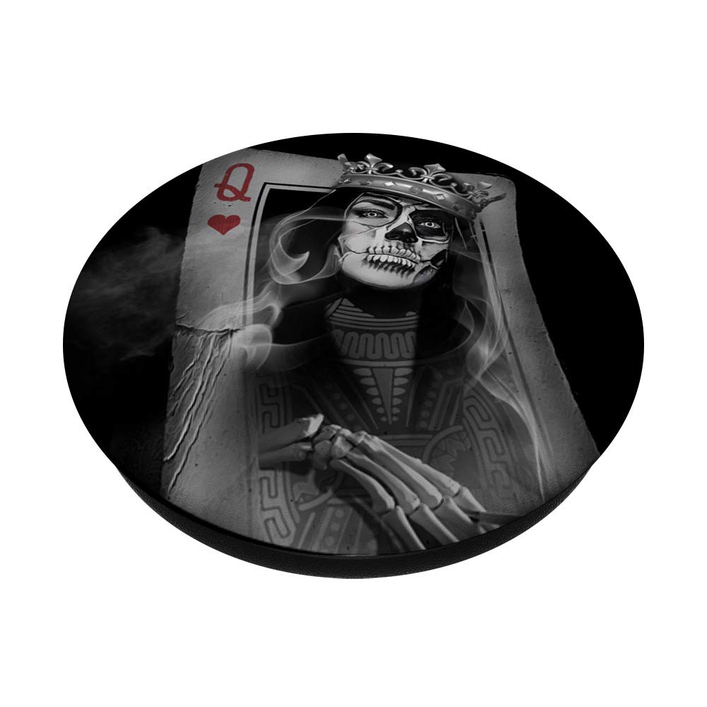 Queen of Hearts Skull Phone Stand - PopSockets Grip & Holder for iPhone, Samsung, Tablets - Perfect for Desk, Car, and Travel Use