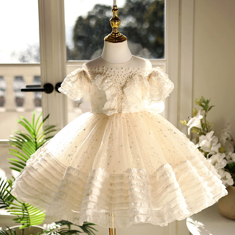 Girl's Floral Birthday Dress - Elegant Flower Girl & Wedding Princess Gown for Special Occasions | Perfect for Parties, Ceremonies & Photo Shoots