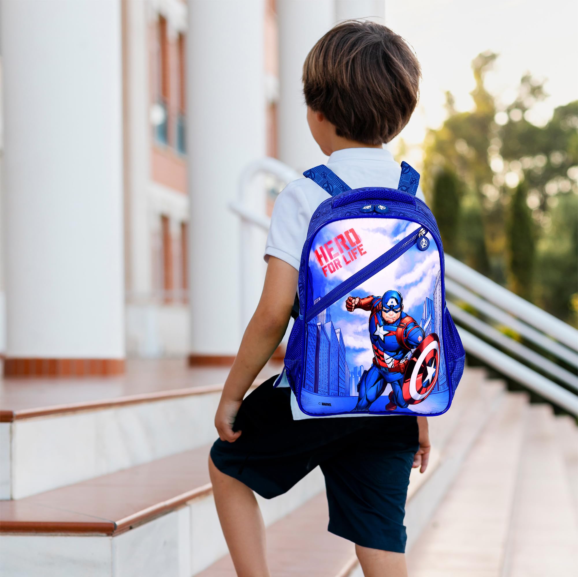 **Karston Marvel Avengers School Backpack for Boys - 16 Inch Water Resistant Kids Backpack (30L) - Spiderman Hulk Ironman Design - Perfect for School, Travel, Picnic & Gifts**