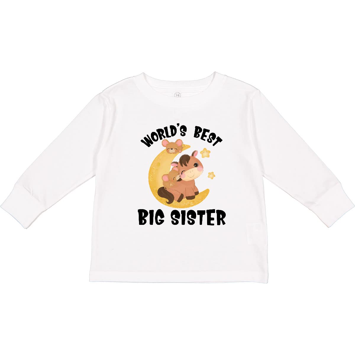Inktastic Big Sister Toddler Long Sleeve T-Shirt - Cute Sibling Matching Outfit for Family Photos & Special Occasions