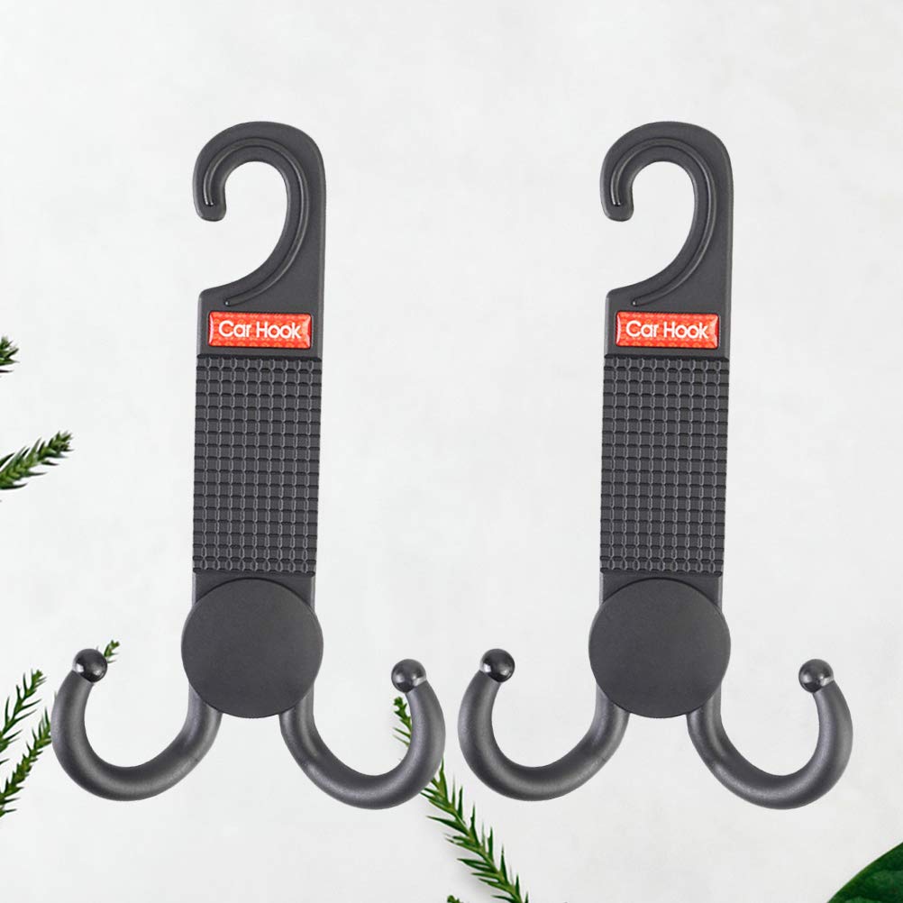 2-Pack Car Backpack Hanger Hooks - Heavy Duty Headrest Hooks for Vehicle Organizer, Grocery Bags & Travel Accessories - Perfect for Road Trips, Commuting & Shopping