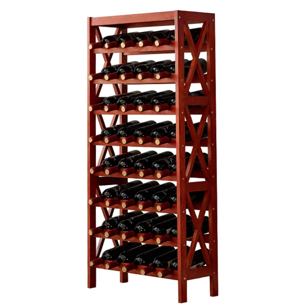 Freestanding Wooden Wine Rack - 54.6cm Multi-Layer Storage Display for Red Wine Bottles - Home Kitchen Living Room Decor (Brown) | Perfect for Dining Rooms, Bars & Wine Cellars