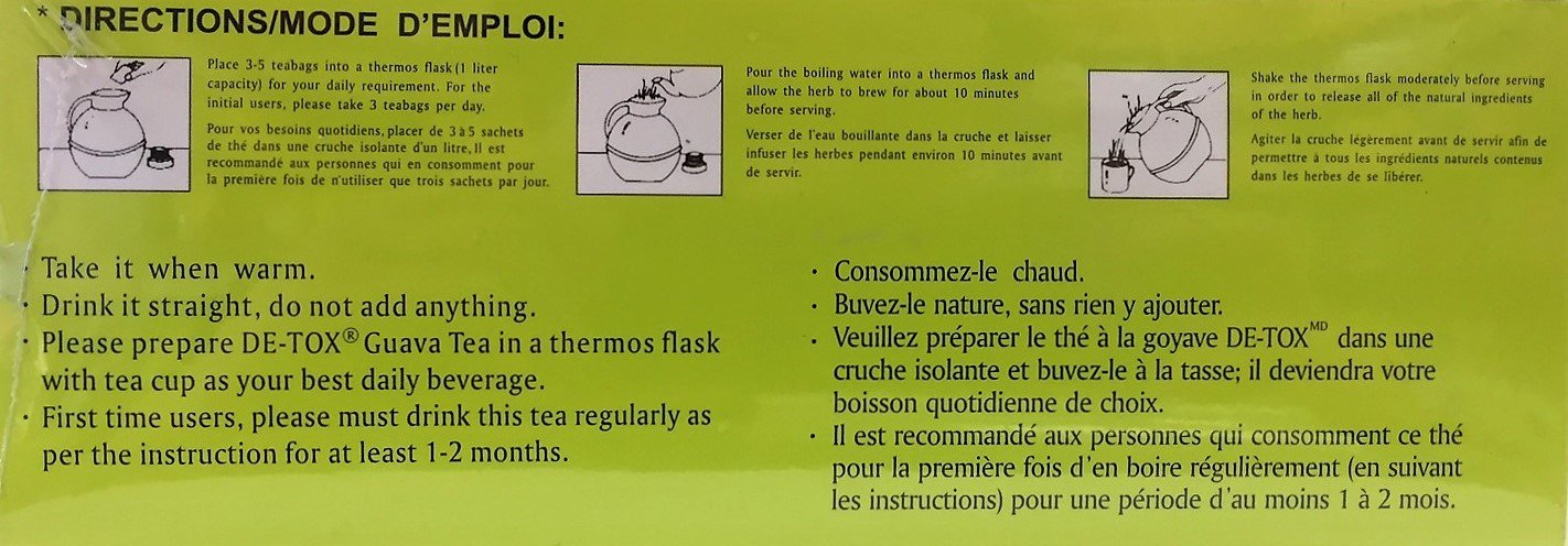 Organic Guava Detox Tea - 90 Herbal Tea Bags for Weight Loss & Cleansing | Antioxidant Rich, Caffeine-Free | Perfect for Morning Routine & Relaxation