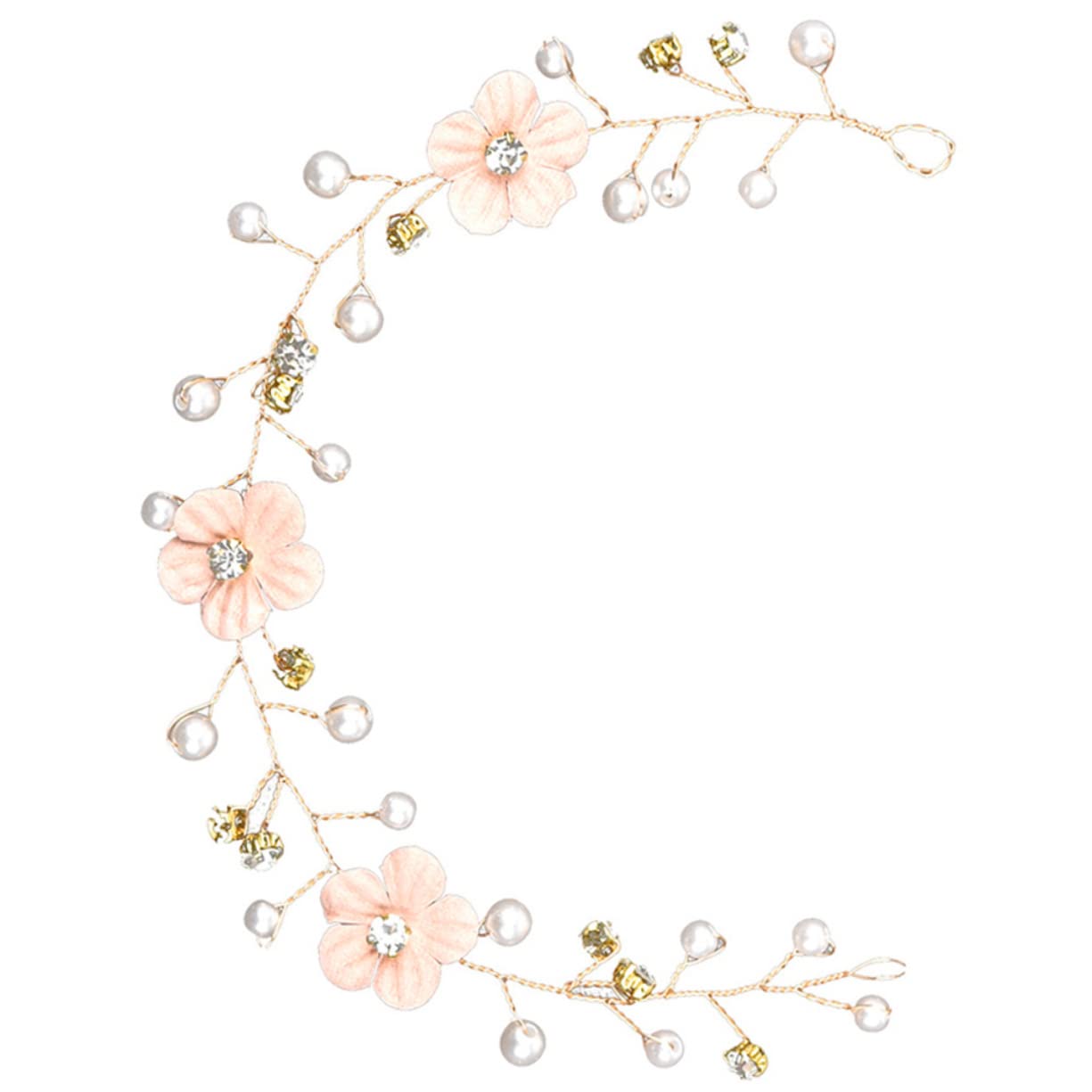POPETPOP Girls Hair Accessories | Wedding Pearl Headband & Floral Bridal Hair Vine | Elegant Bridal Headpiece for Weddings, Prom & Special Occasions