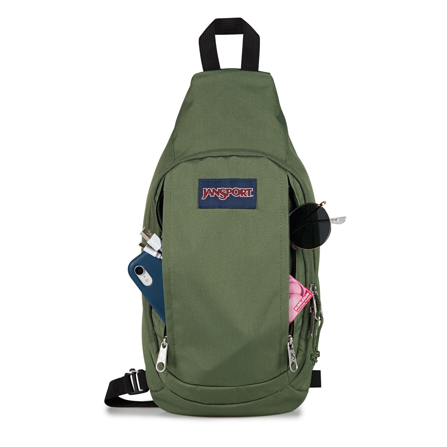 JanSport Move Sling Backpack - Cargo Green Crossbody Bag for Travel, Work & School | Lightweight & Durable Daypack for Men & Women