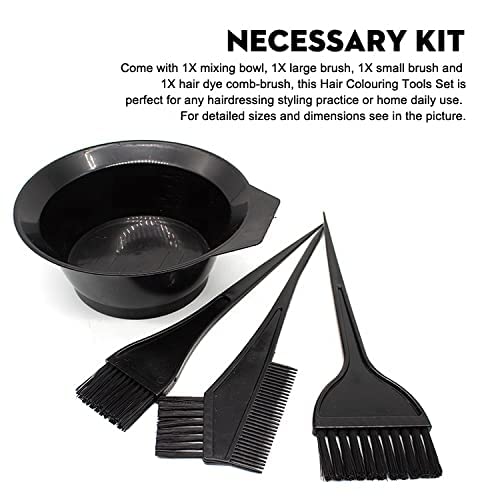 Professional Hair Dye Brush & Mixing Bowl Set - 1 Bowl, 3 Brushes, 2 Combs - Salon-Grade Coloring Kit for Men & Women - Perfect for At-Home Hair Coloring & Salon Styling