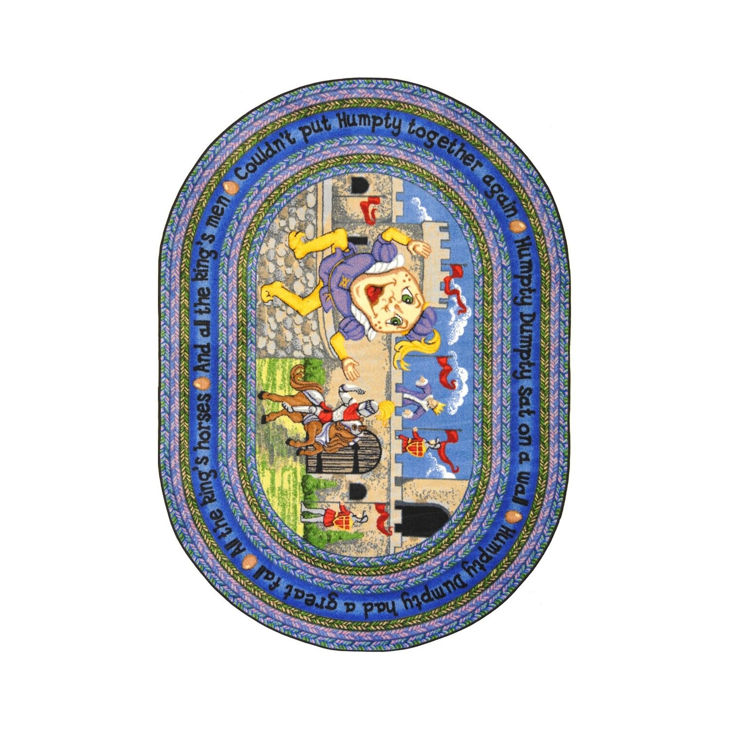 **Joy Carpets Kid Essentials Humpty Dumpty Nursery Rug – Colorful 3'10