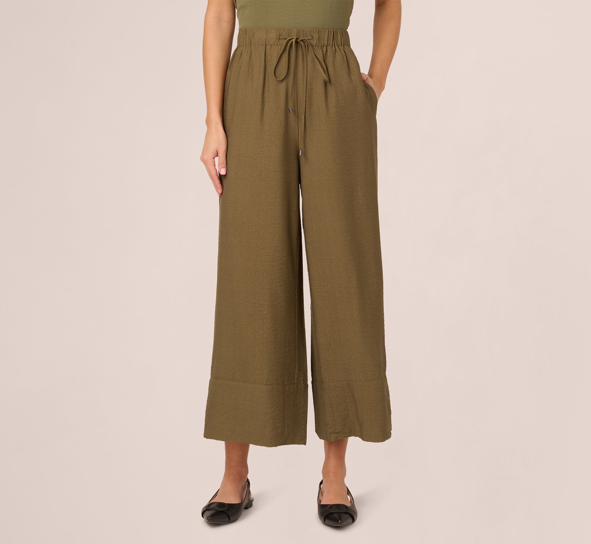 Stylish Wide Leg Drawstring Pants in Trendy Green - Perfect for Casual Outfits, Lounge Wear & Boho Fashion