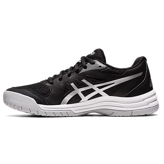 ASICS Upcourt 5 Women's Indoor Court Shoes - Black/Pure Silver - Volleyball, Badminton & Squash Shoes for Women - Non-Marking Rubber Sole for Gym & Indoor Sports