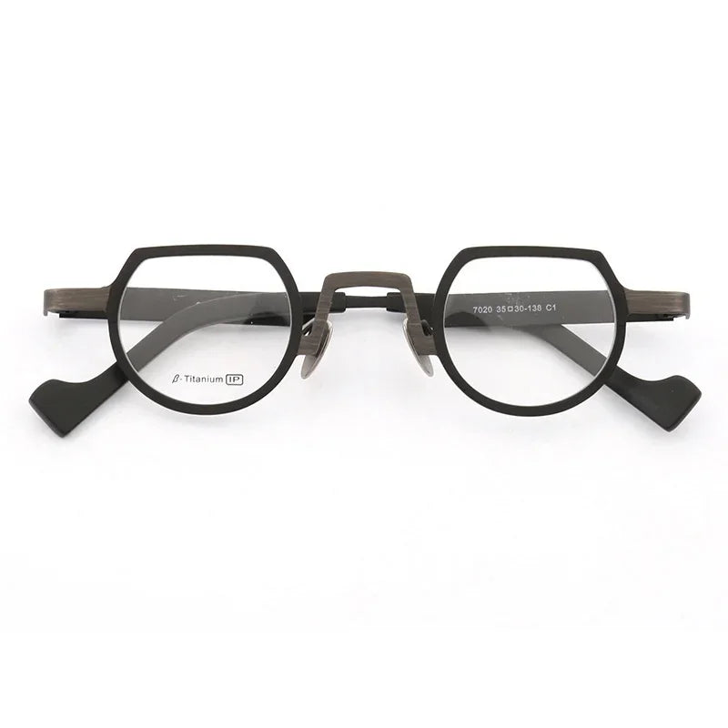 Aror Unisex Full Rim Flat Top Round Titanium Eyeglasses 47020 - Lightweight & Durable Titanium Frame for Men & Women - Perfect for Reading, Work & Everyday Wear