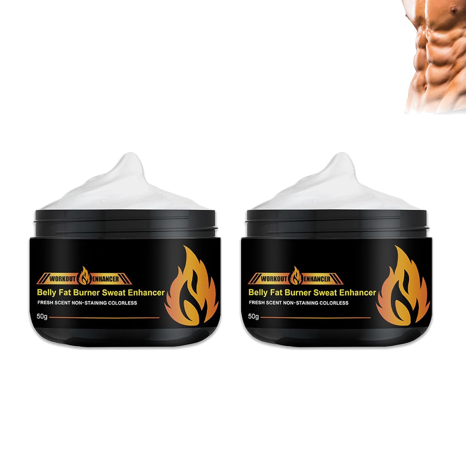 Hot Belly Slimming Cream for Fat Burning & Abs Toning - 2Pcs Workout Enhancer Cream for Women & Men - Post-Workout Recovery & Body Sculpting