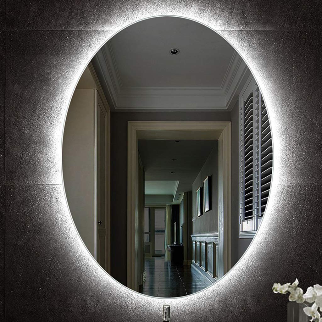 70x90cm LED Touch Screen Bathroom Mirror - Round Wall Mounted Vanity Mirror with Lights for Makeup, Spa & Hotel Dressing Room Decor - Modern Luxury Bathroom Lighting for Home & Commercial Use