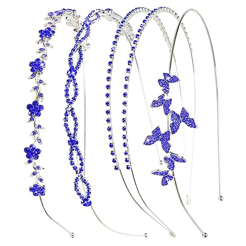 Silver band & royal blue rhinestones