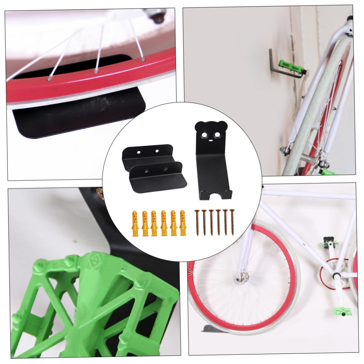 WOONEKY Bike Wall Mount - Space Saving Bike Storage Rack & Hanger for Garage, Easy to Install - Perfect for Home, Apartment & Cycling Enthusiasts