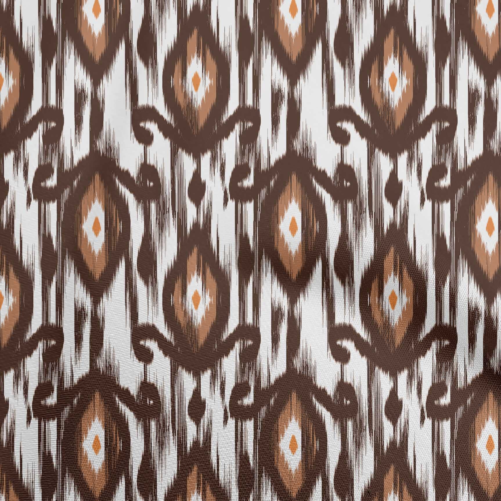 Velvet Brown Ikat Fabric by The Yard - 58 Inch Wide Printed DIY Sewing Material for Clothing, Home Decor & Crafts | Soft Textured Fabric for Dresses, Curtains & Upholstery
