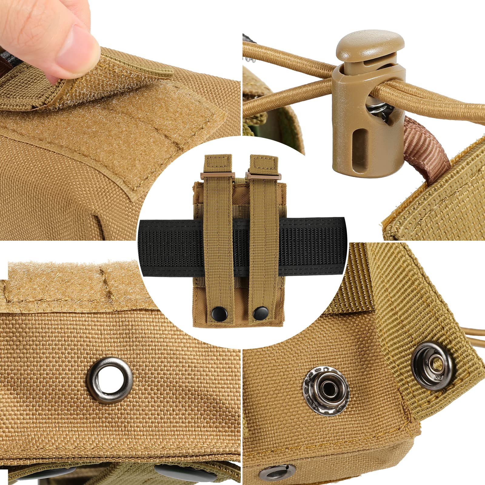 Tactical Radio Holder Molle Pouch - Heavy Duty Military Radio Holster for Walkie Talkies, Universal Police Firefighter Vest Accessory (Tan) - Ideal for Outdoor Adventures, Emergency Response & Tactical Missions