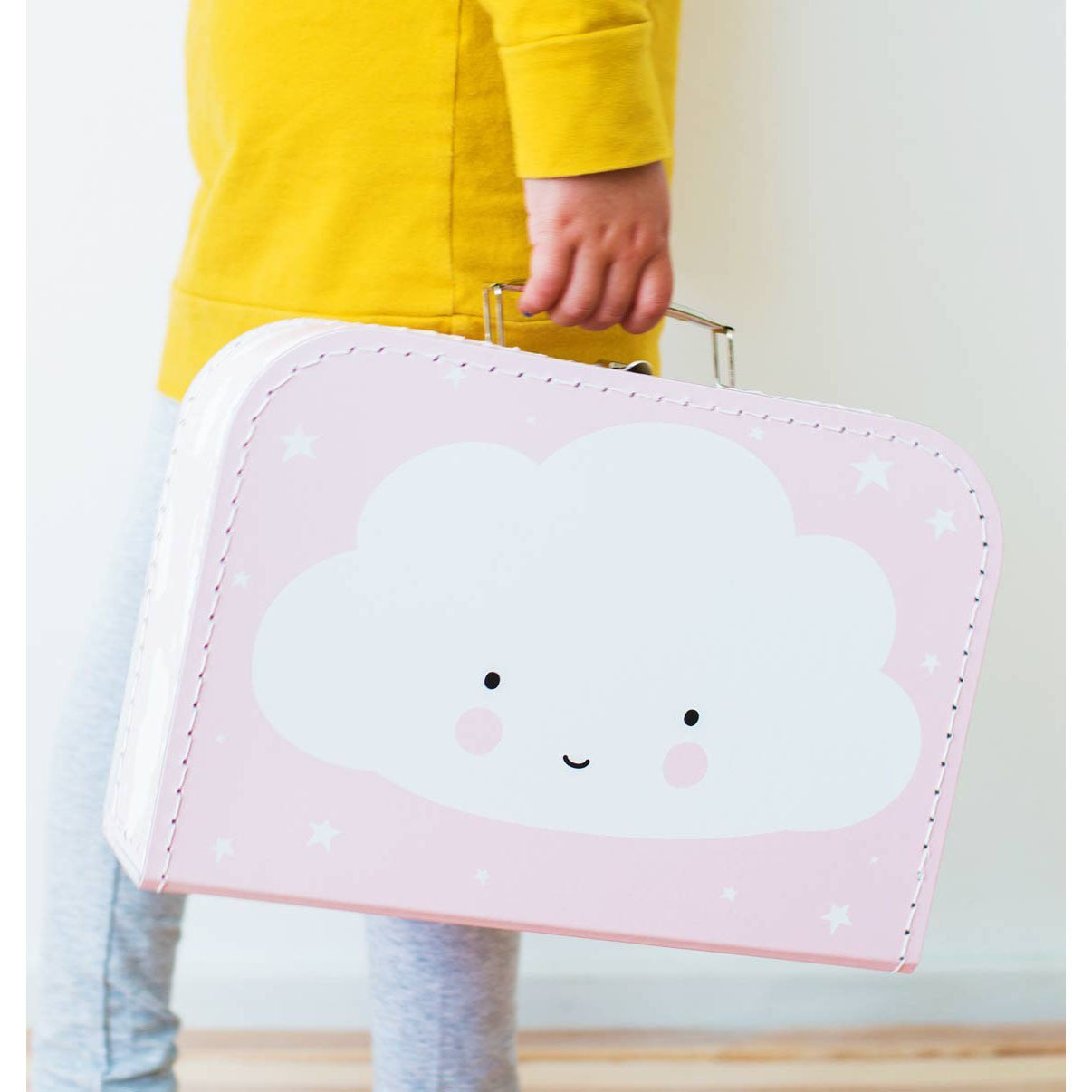 A Little Lovely Company Cloud Pink Suitcase - Stylish Carry-On Luggage for Women & Girls | Perfect for Travel, Vacation & Weekend Getaways