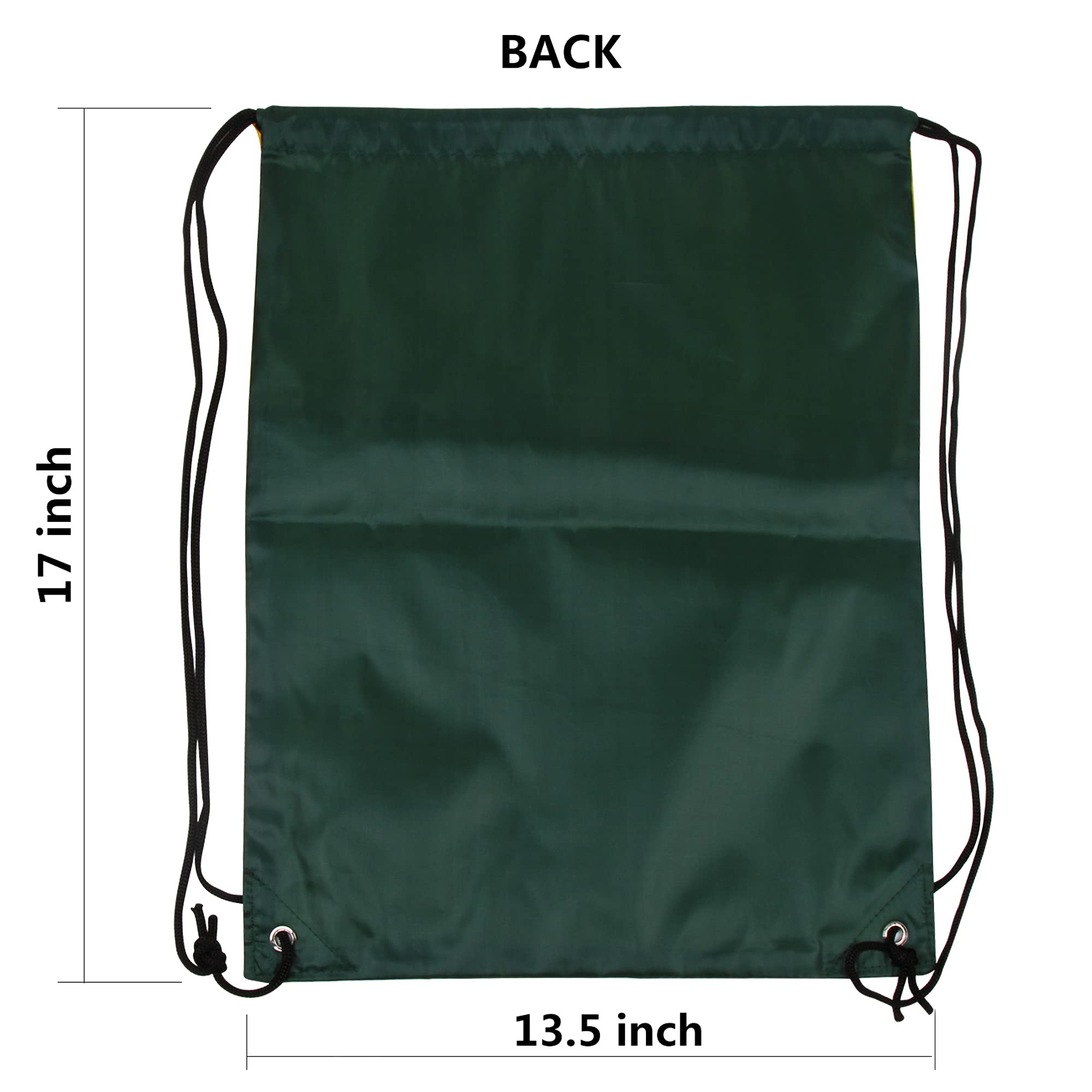 ICObuty 6-Pack Sports Gym Bags - Cheerleading Drawstring Backpacks for Men & Women - 210D Polyester Durable Backpack Sack - Heat Press Compatible (Forest/Yellow) - Perfect for Gym, Sports, Cheerleading & School Activities