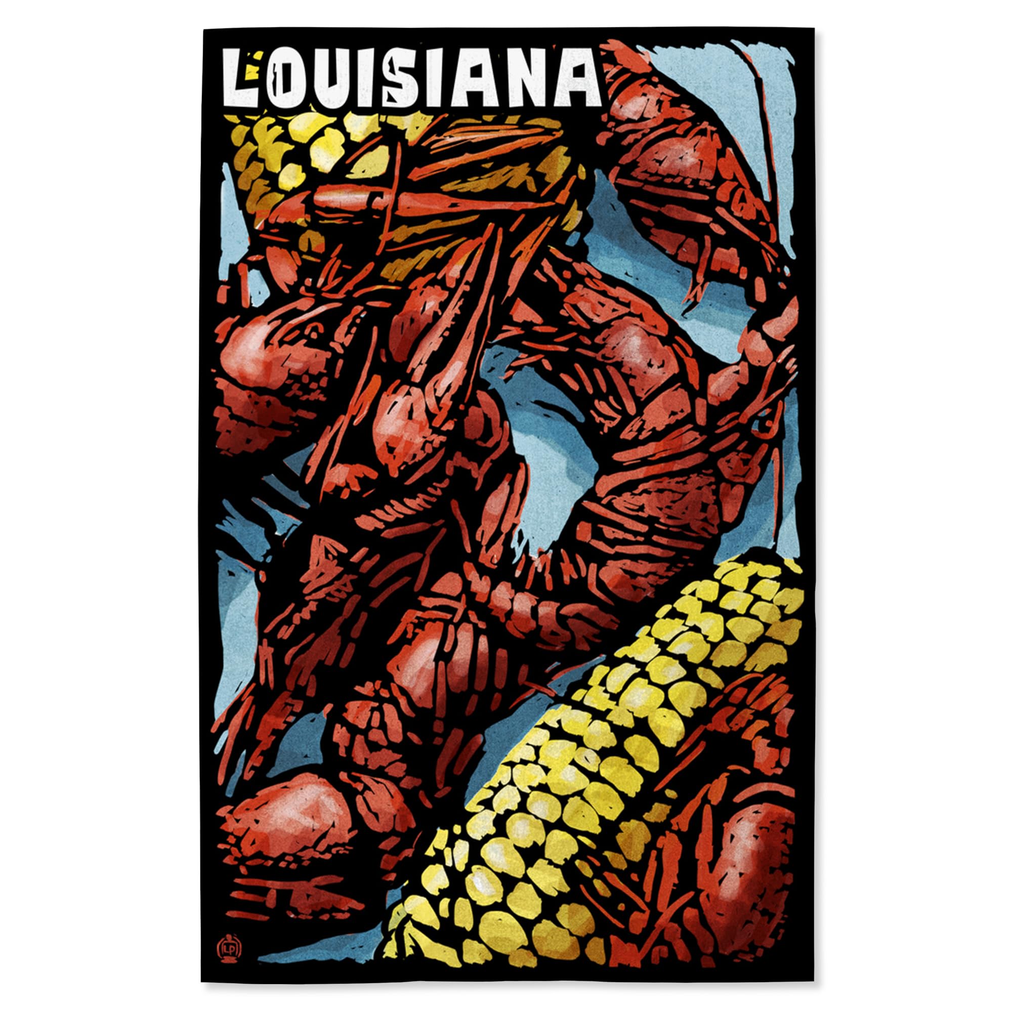 Lantern Press 16x24 Inch Giclee Print - Louisiana Crawfish Scratchboard Art | Wall Decor for Living Room, Bedroom & Office