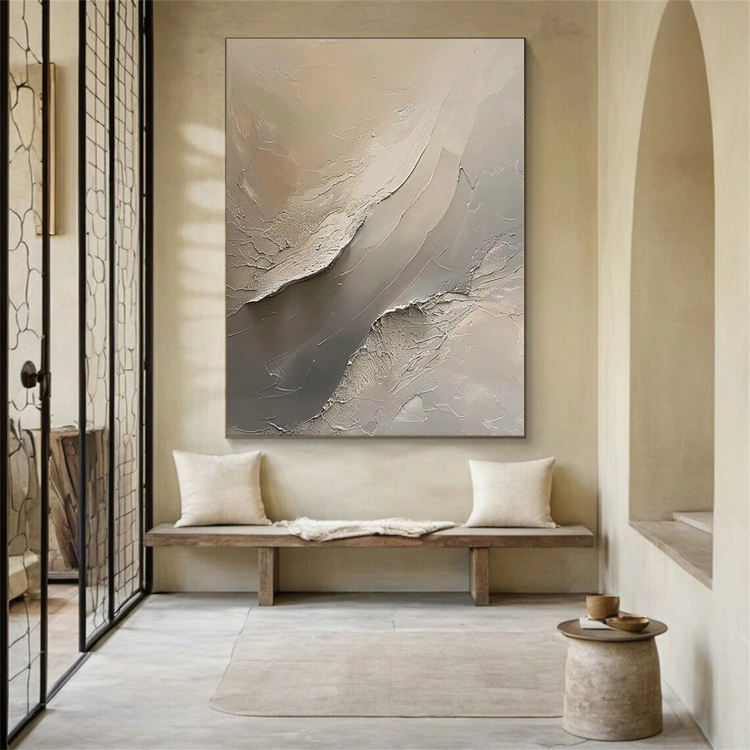 Wabi Sabi Textured Wall Art #WS308 - Handmade Boho Home Decor for Living Room, Bedroom & Office