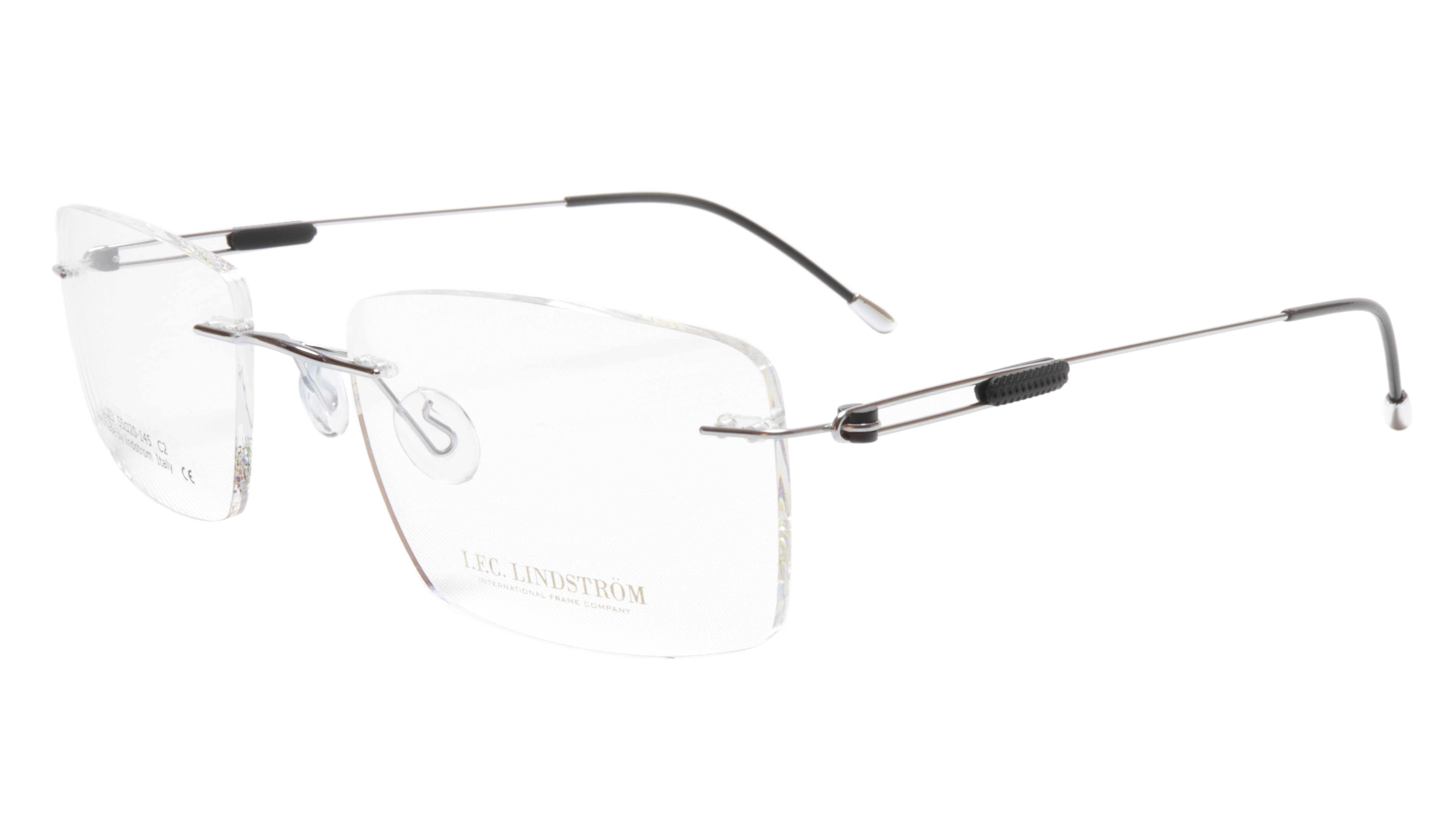 Premium LINDSTROM L 103 C2 Eyeglasses Frame - Acetate & Metal Blend in Silver/Black | Made in Italy | Size 55-20-145 | Perfect for Business, Reading & Fashion Accessories
