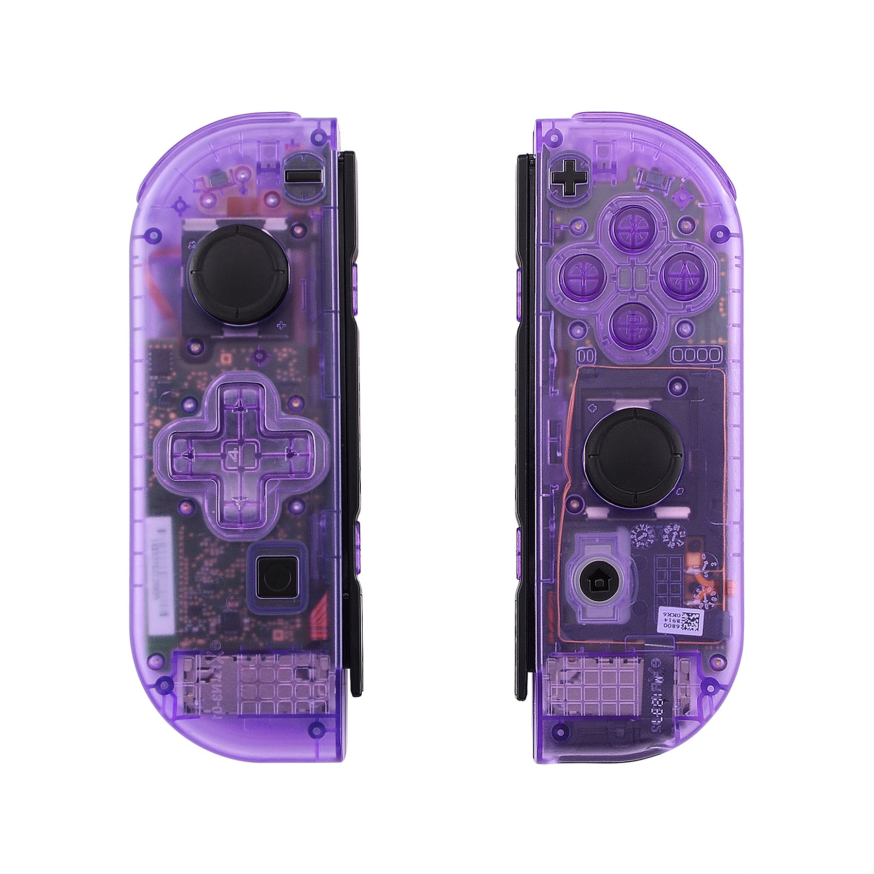 eXtremeRate Clear Atomic Purple Joycon Controller Shell with Full Button Set - DIY Replacement Housing for Nintendo Switch JoyCon & OLED JoyCon (Console Not Included) | Perfect for Gaming Enthusiasts and Custom Modders