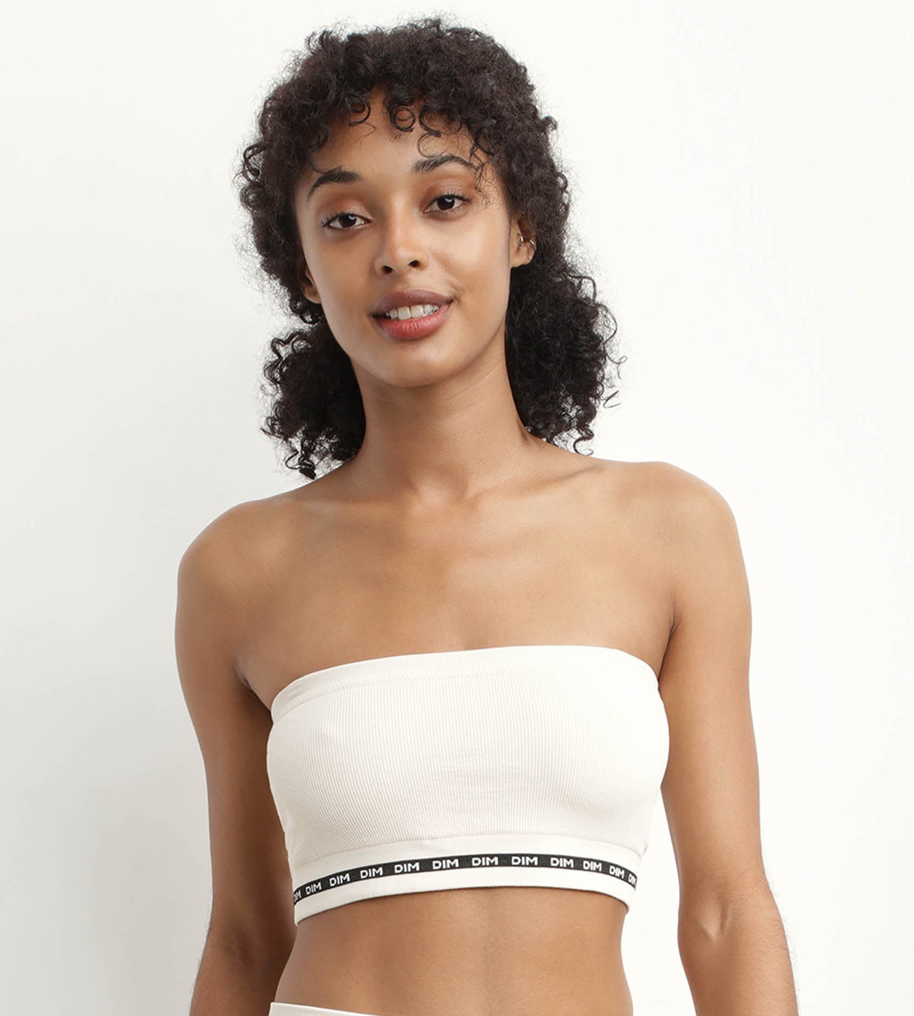 Seamless Modal Polyamide Bandeau Bra - Wireless Beige Comfortable Bralette for Everyday Wear & Yoga