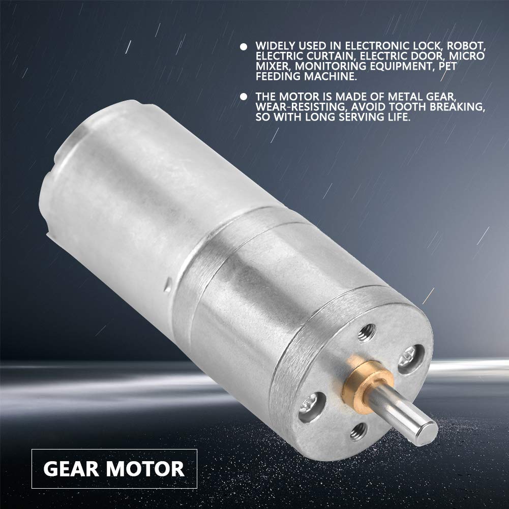 12V 400RPM High Torque DC Gear Motor - Metal Geared Reduction Motor for Electronic Locks, Smart Curtains, Automatic Doors | Perfect for Home Automation & DIY Projects