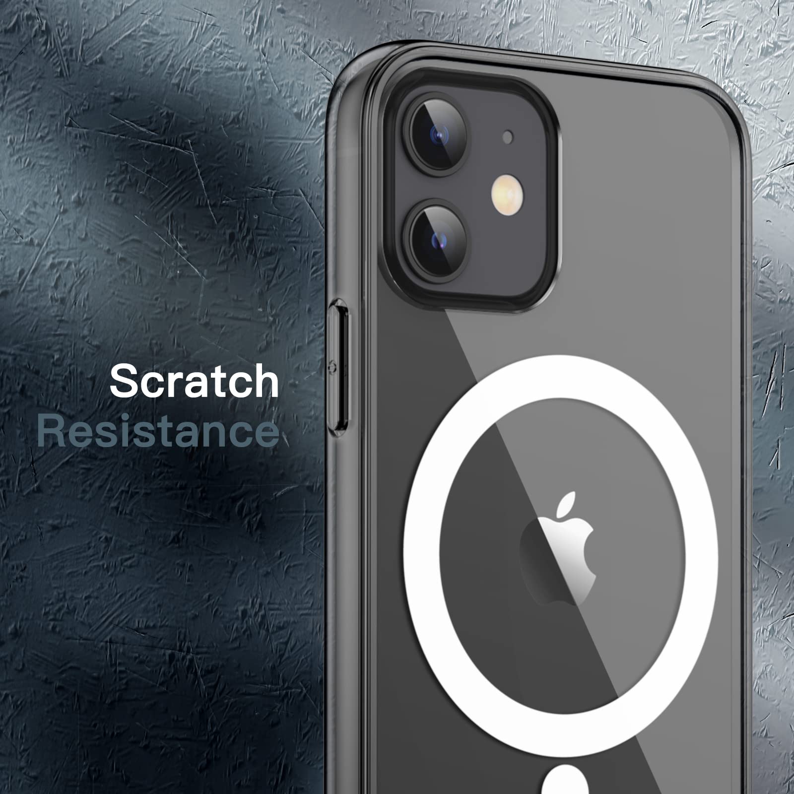 JETech Magnetic Case for iPhone 12 Mini 5.4-Inch | MagSafe Compatible Wireless Charging | Shockproof & Anti-Scratch Clear Back Bumper Cover (Black) | Perfect for Everyday Protection & Wireless Charging Convenience