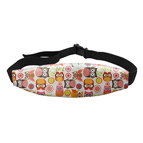 Cute Owls Baby Car Seat Head Support Strap - Soft & Comfortable Neck Pillow for Strollers - Adjustable Headrest for Infants - Gender Neutral & Eco-Friendly - Perfect for Travel, Napping & Long Rides