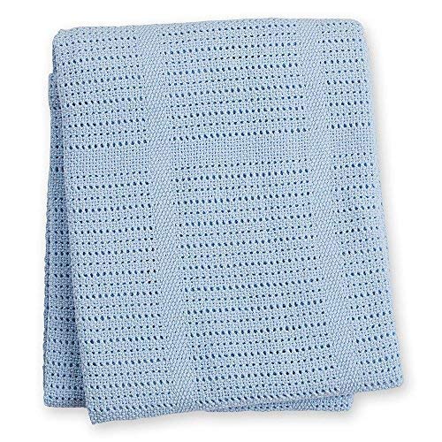 Lulujo Baby Blanket - Soft Blue Cellular Blanket for Newborns & Infants