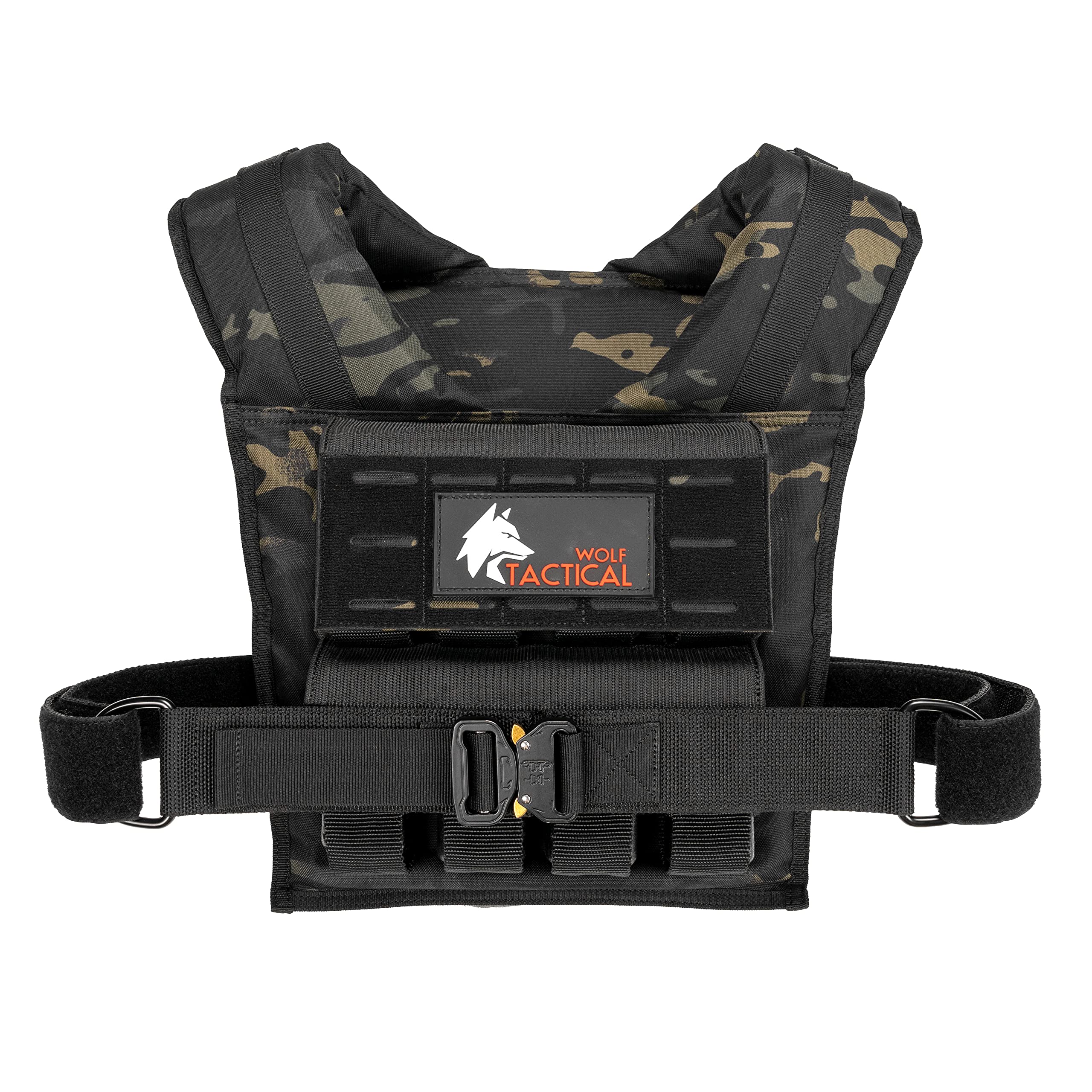 WOLF TACTICAL Adjustable Weighted Training Vest for Men - 20-60lbs Strength Workout Vest for CrossFit, Running & Fitness Training - Perfect for Gym, Home Exercise & Outdoor Workouts